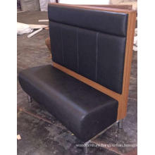 High Back Black PU Leather Wood Restaurant Booth or Bench Seating